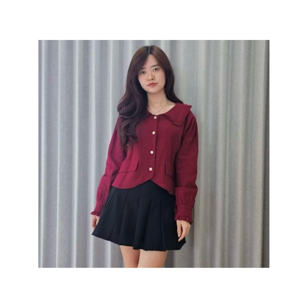 ORECCA- Sohee cardigan maroon crop