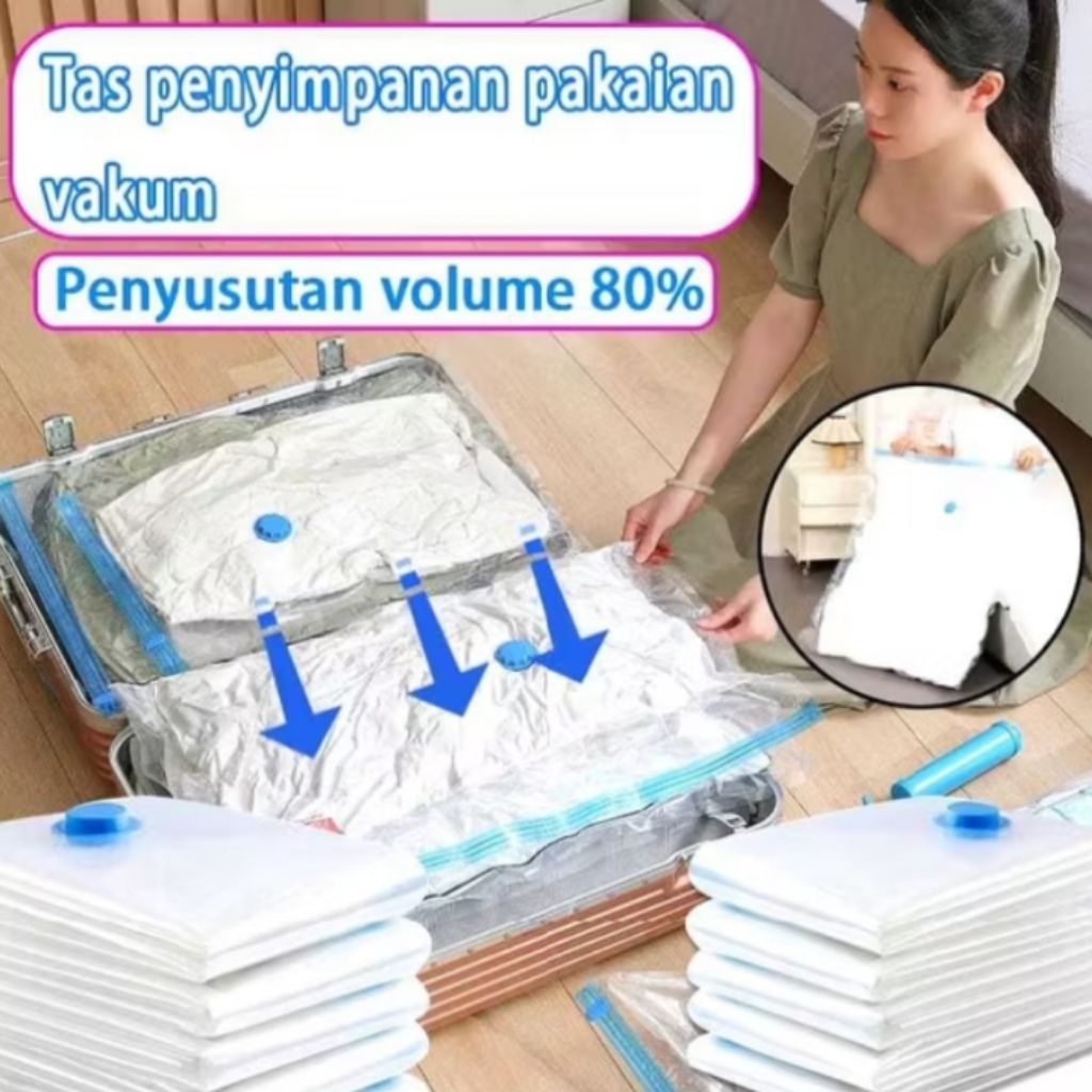 SN Kantong Vakum Baju Plastik Vakum Pakaian Pompa Plastik Vakum Koper Kantong Baju Plastik Baju