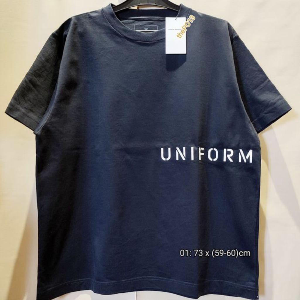 UNIFORM EXPERIMENT UE STENCIL OVERSIZED TEE NAVY SS23 AUTHENTIC 100% BNWT