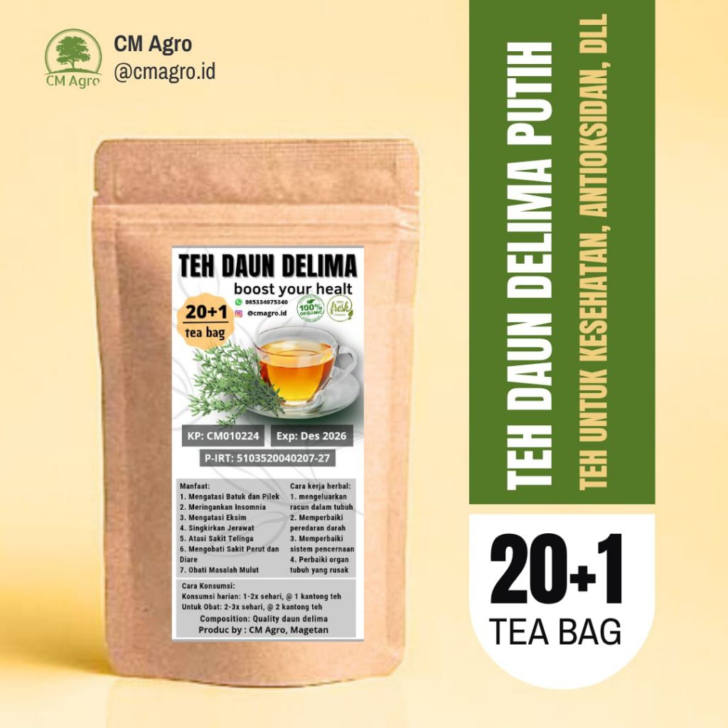 

Teh Herbal Daun Delima Putih Murni, Organik