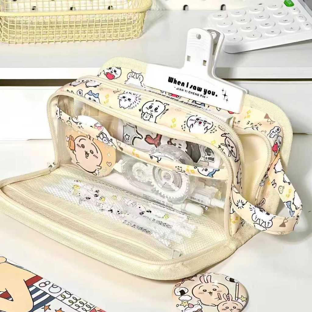 

Jiikawa pencil case, multi-layer open stationery box, large capacity multifunctional pencil case, student pencil case