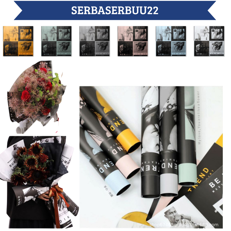 

Kertas Buket Bunga Motif Koran Waterproof Flower Wrapping Paper Motif Koran Vintage Cellophane KB069 SS22