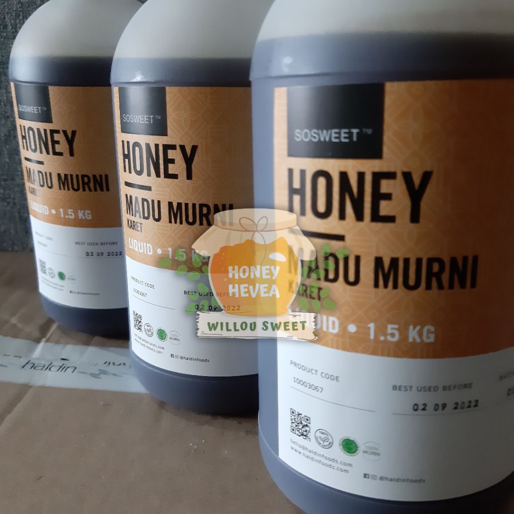 

HONEY HEVEA Madu Murni by Haldin Foods 1 Liter (1,5 kg) EXPIRED 2027 - FREE PACKING CANTIK (selama persediaan masih ada)