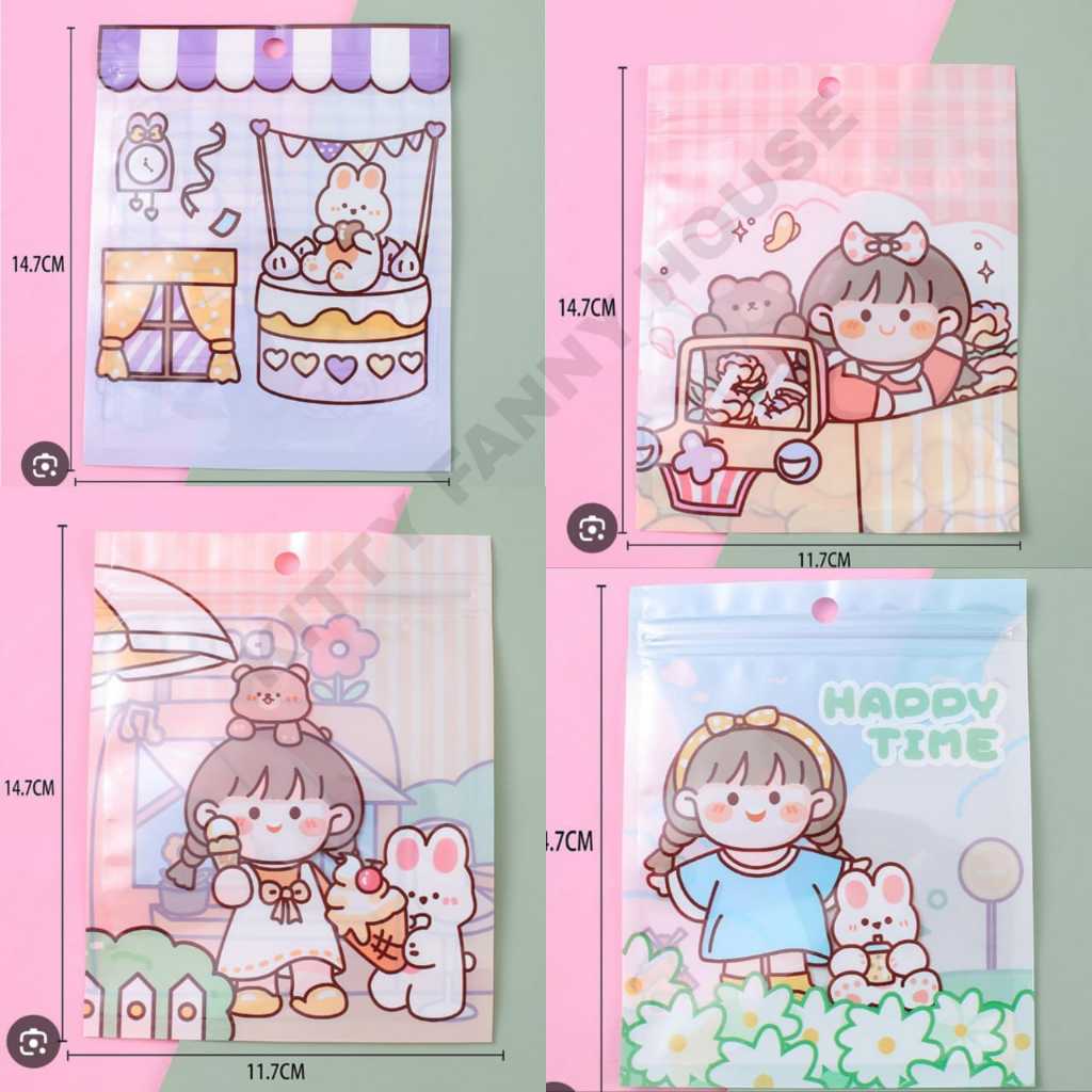 

PLASTIK ZIPLOCK ISI 100 LEMBAR SERIES TAMAN ( P 14,7 CM X L 11,7 CM)/ PALSTIK AKSESORIES/ PLASTIK LUCU