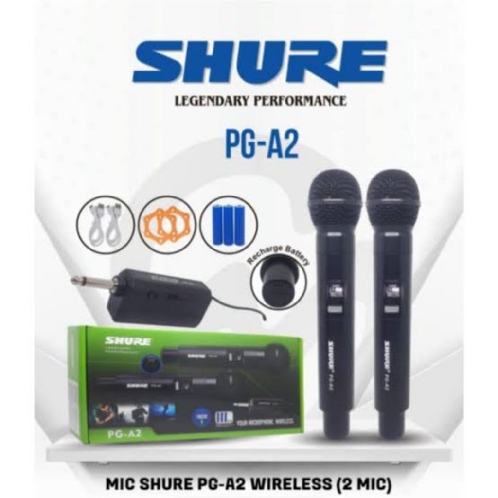 MIC WIRELESS SHURE PG A2 2 MIC WIRELESS / SHURE MIC WIRELESS SHURE PG A2 2 MIC