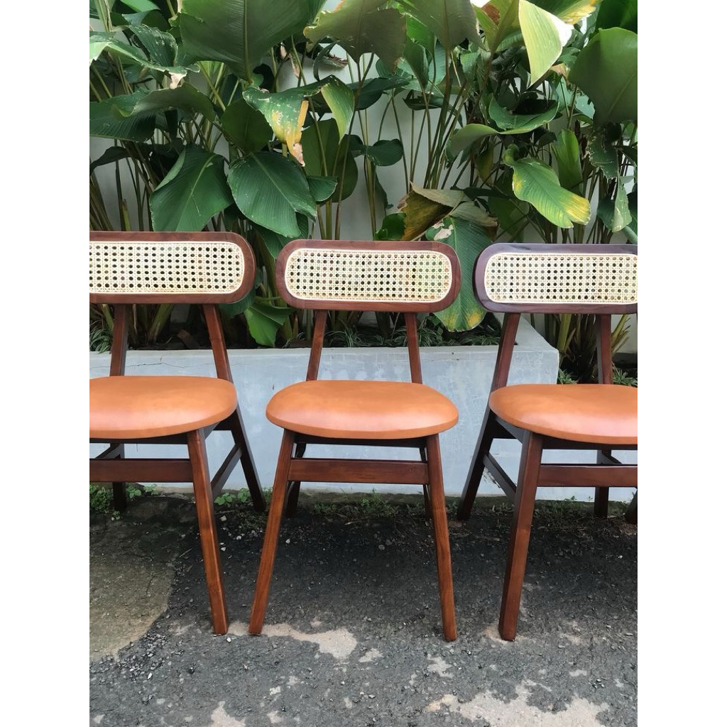 kursi ropan rotan dudukan busa | kursi cafe ropan rotan | kursi cafe kayu jati