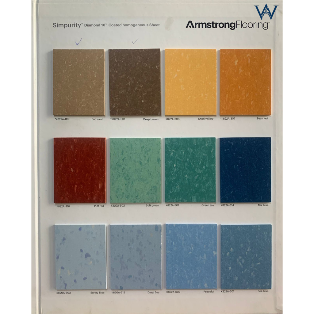 Lantai Karpet Vinyl Armstrong Simpurity / Vinyl Flooring Roll PVC Plain / Solid Color 2m x 20m x 2mm