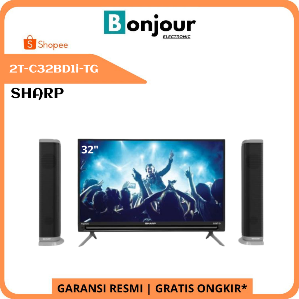 LED Sharp 32 2T-C32BD1i-TG IIOTO Tower Speaker 32 Sharp 32BD Digital