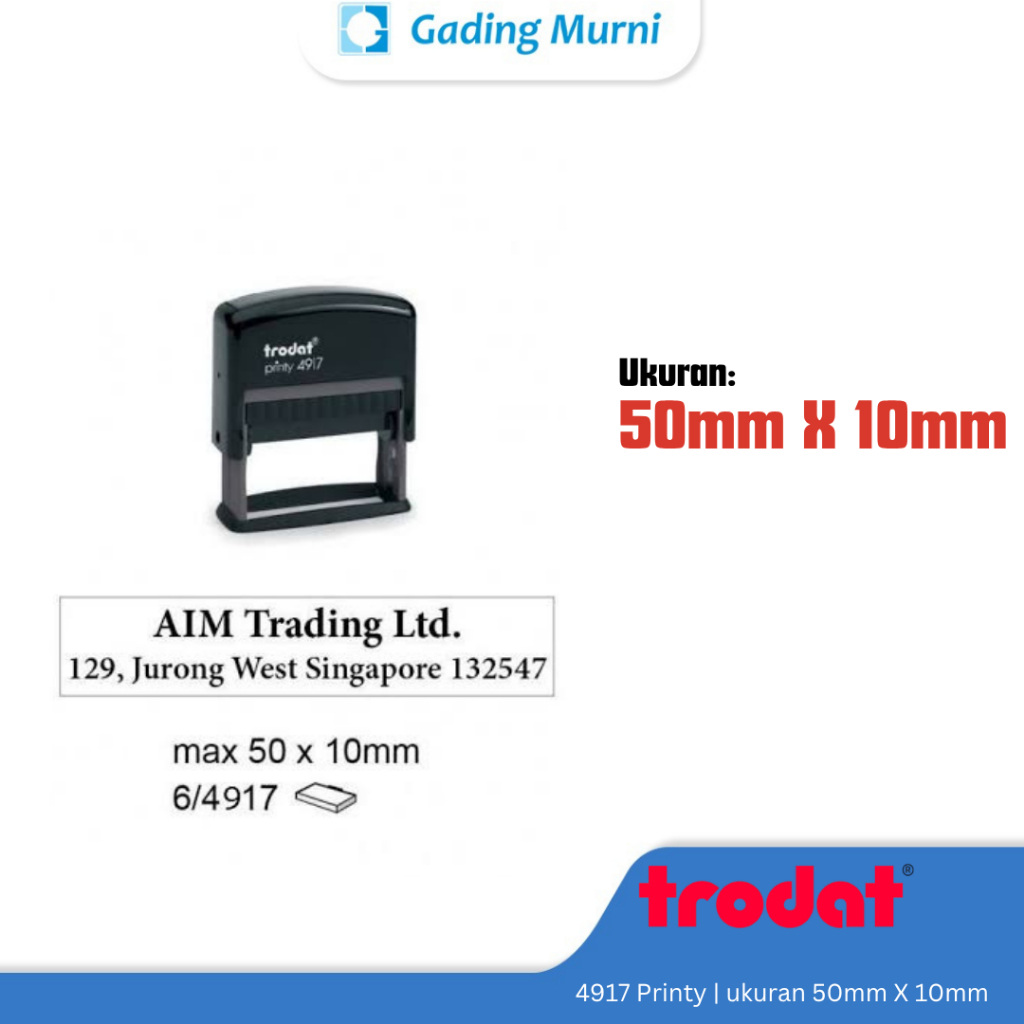 

Trodat 4917 Stempel Persegi Panjang, Cocok untuk Nama/NIP, Gratis Desain