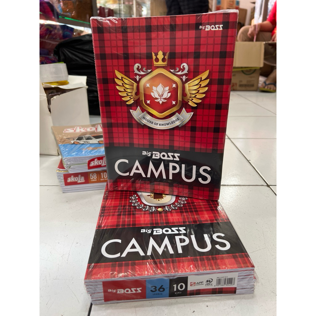 

1 pak Buku Tulis BIGBOSS CAMPUS 36 lembar 50 lembar / 10pcs Buku Tulis BIG BOSS CAMPUS 36 lembar 50 lembar