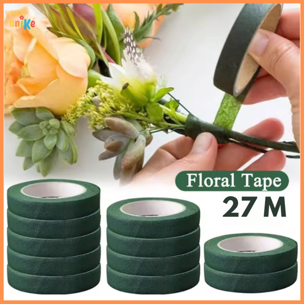 

Floral Tape Isolasi Hijau 12 mm / Flower Tape Tangkai Bunga / Perlengkapan Buket Bunga Impor