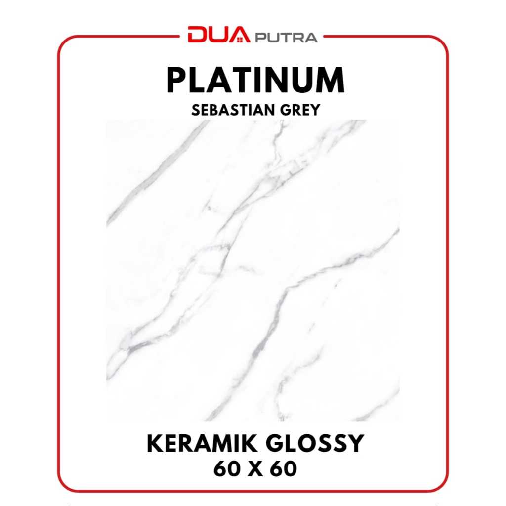 Keramik Lantai Platinum Sebastian Grey Rec 60x60 Glosg tamu, teras, dapur