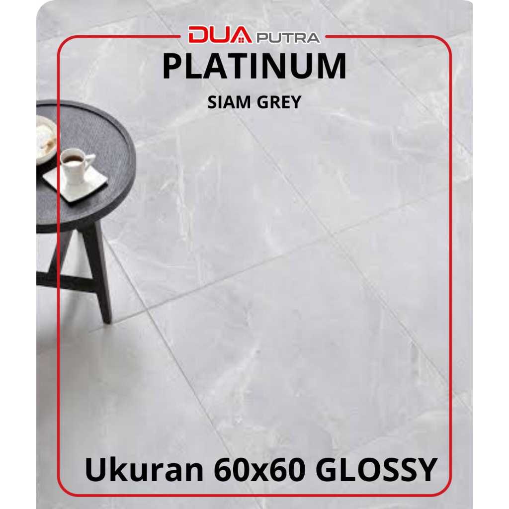 Keramik Platinum Siam GREY 60x60 Glosy /KERAMIK LANTAI RUANG TAMU, TERAS, KAMAR TIDUR, DINDING DAPUR