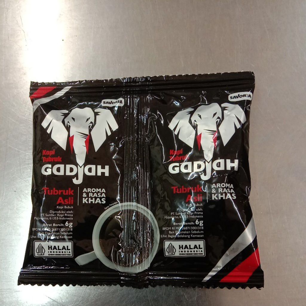 

Kopi Tubruk Gadjah Asli 6gr+6gr isi 5 pcs
