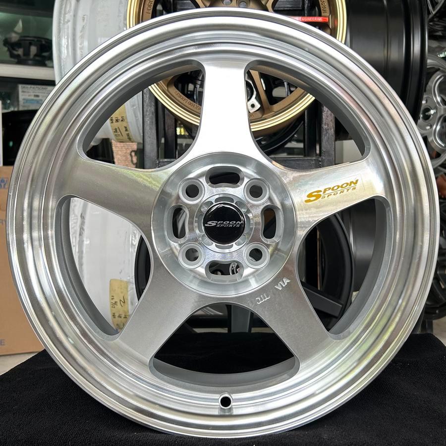 VELG SPOON RC JD216 RING 16 LEBAR 7 HOLE 4X100 ET 40 CB 73.1 SILVER POLISH | VELG MOBIL RING 16