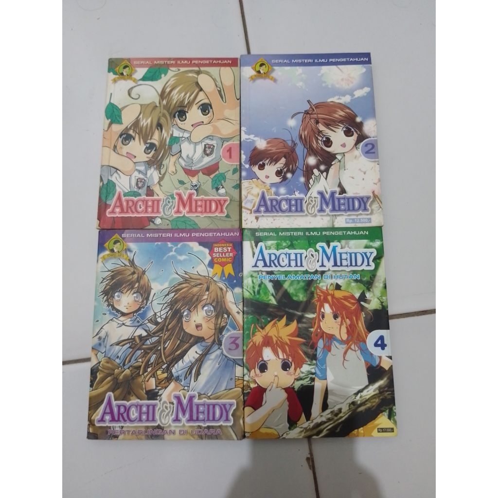 Komik Indonesia Serial Misteri Ilmu Pengetahuan Archi & Meidy Vol 1-4 Set, 2nd Bekas ORIGINAL ORI Me