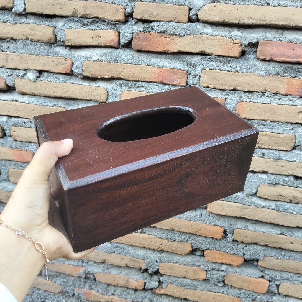 Kotak Penyimpanan Kayu Tempat Tisu Kotak Tisu Kayu Kotak Tissue Dapur Tempat Tisue Organizer Modern
