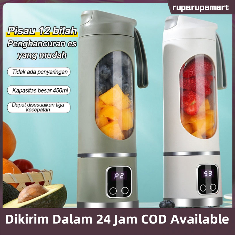 500ml mixer juicer buah portabel untuk mengocok 12 bilah mixer jus es mini cocok untuk juicer buah d