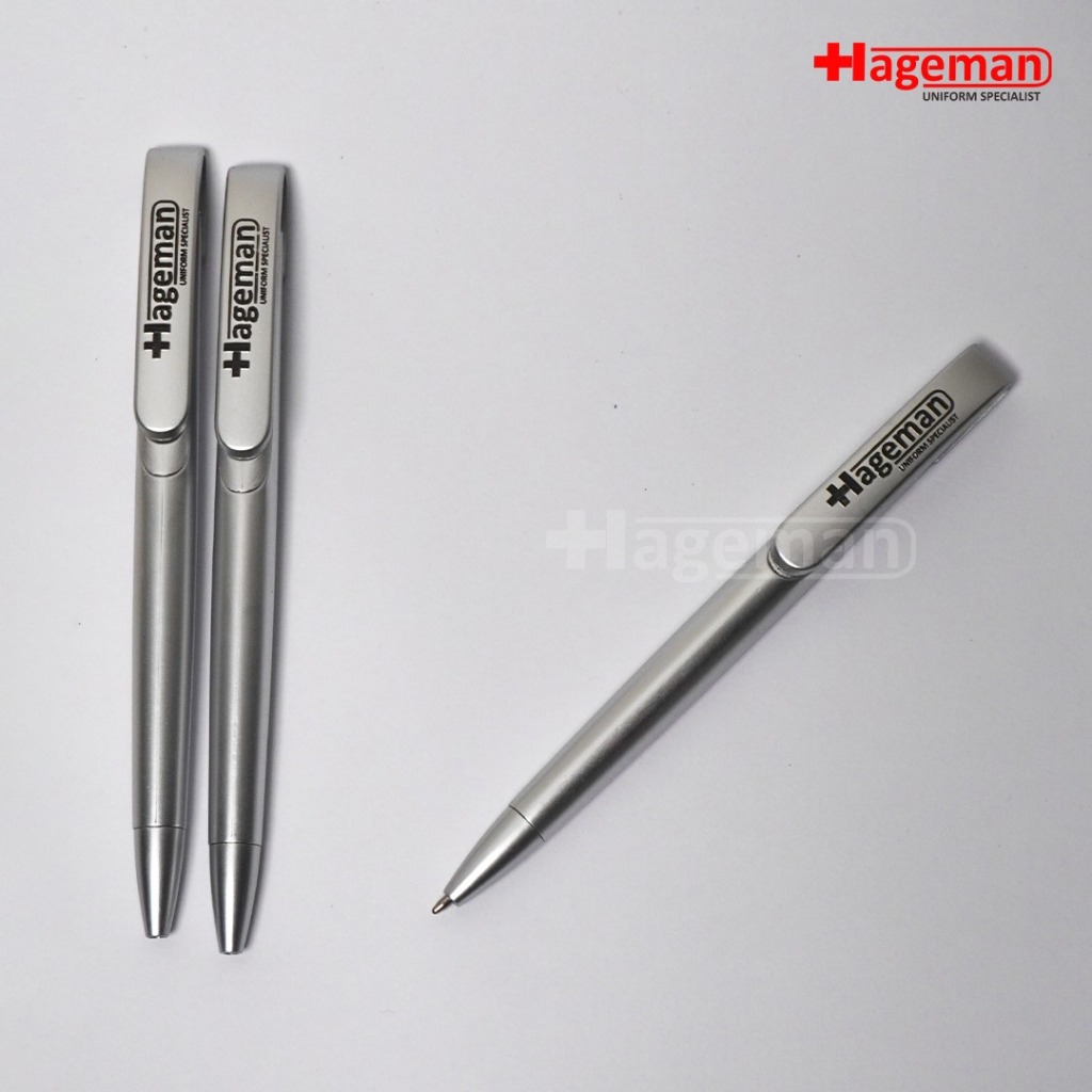 

Hageman (NOT FOR SALE) - Pulpen Hageman Warna Silver Tinta Hitam