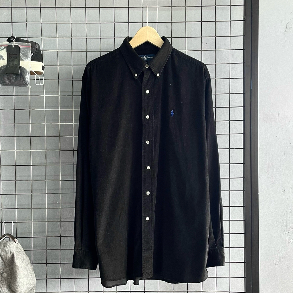 Polo Ralph Lauren Corduroy Black Shirt / Kemeja Corduroy Polo Ralph Lauren