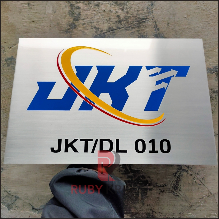 

papan nama logo plat stainless