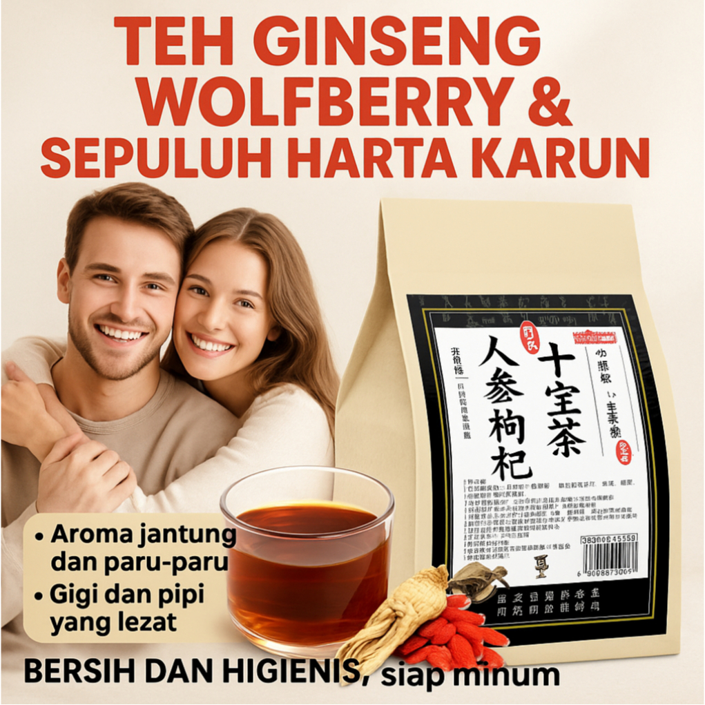 

✅【COD/Kirim Dalam 24 Jam】 5g x 30 bungkus Upgrade Teh Energi Herbal Sepuluh Harta Ginseng Goji/Kantong Teh Herbal/Memperbaiki Warna Kulit Teh Pelindung Hati/Dikemas Secara Individual
