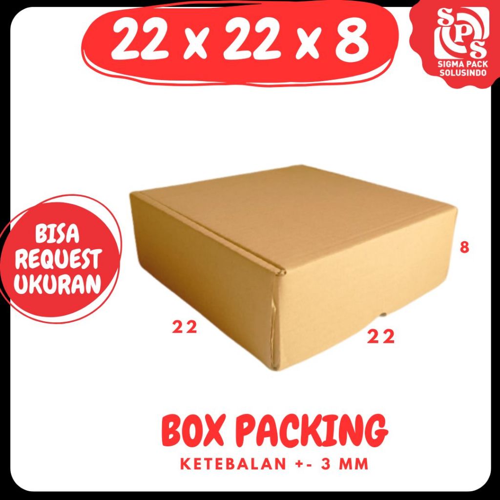 

kardus 22x22x8 LS Coklat | Kardus Pizza | Box 22x22x8 | Kemasan Kosmetik | Kado Hampers