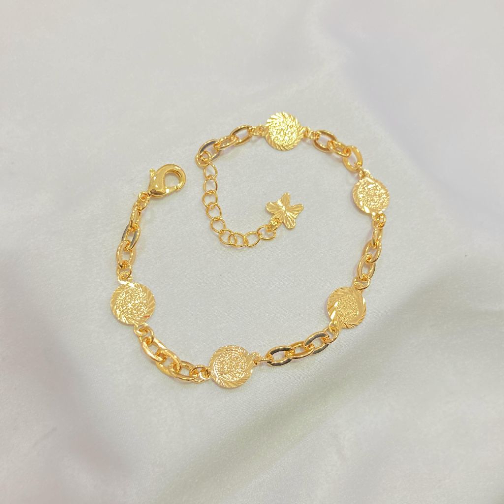 Gelang Wanita Rantai Polos Lapis Emas