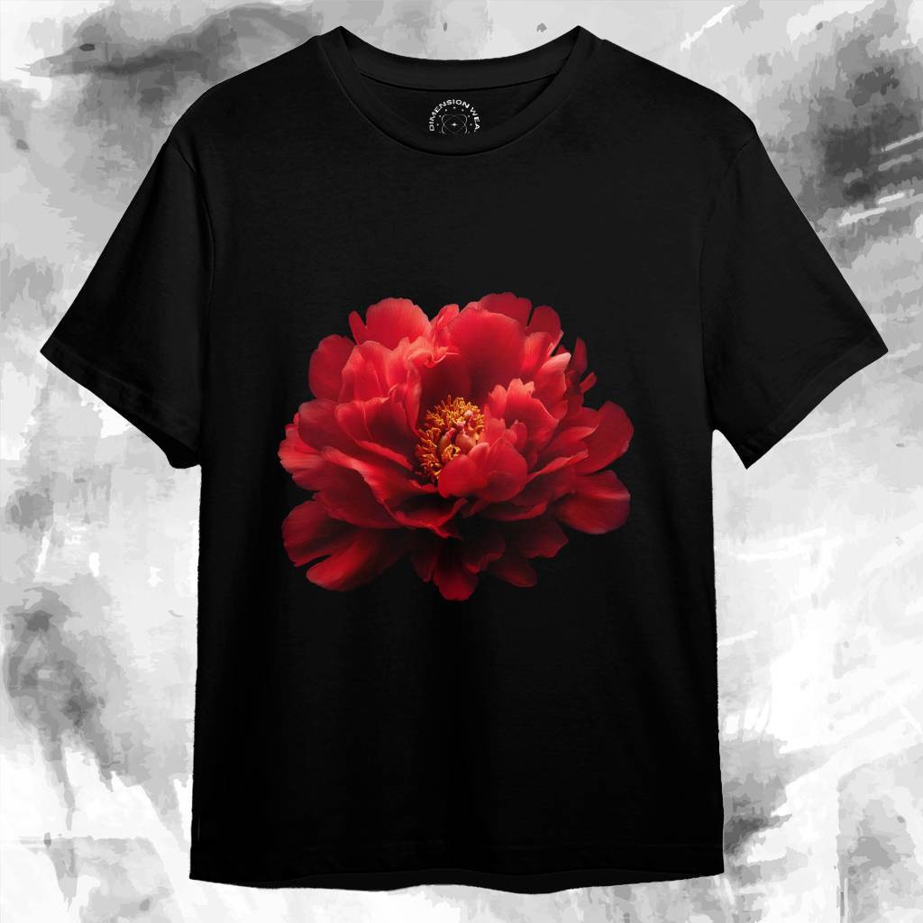 3DimensionWear - Kaos Distro Premium Original 3D Deep Scarlet Blossom - DM1092