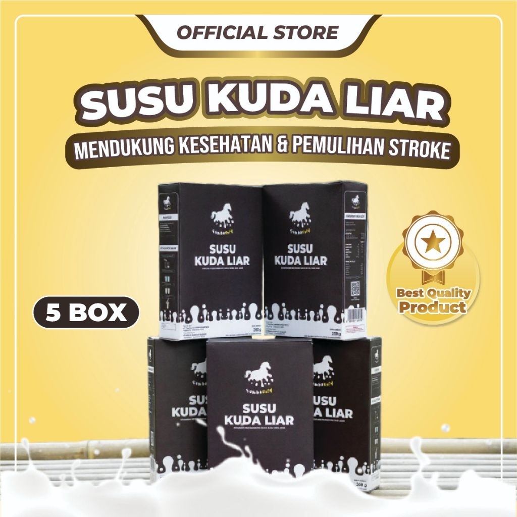 

SumbaGold Susu Kuda Liar Bubuk Paket Sehat Bundling 5 Box Untuk Sembuhkan Stroke, Kesulitan Berbicara, Lumpuh Tubuh, Hilang Kesadaran, Sakit Kepala dengan Ekstrak Jahe yang Ampuh BPOM Halal