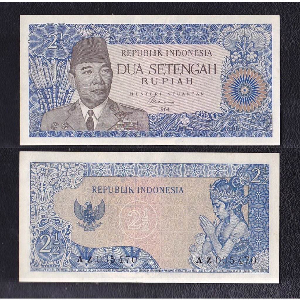 Uang kuno 2½ rupiah tahun 1964 seri Sukarno