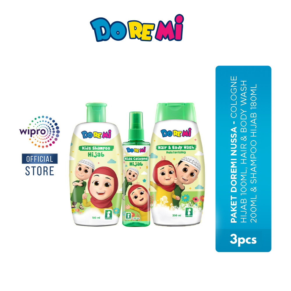 [PAKET DOREMI NUSSA] - Cologne Hijab 100ml + Hair & Body Wash 200ml + Shampoo Hijab 180ml