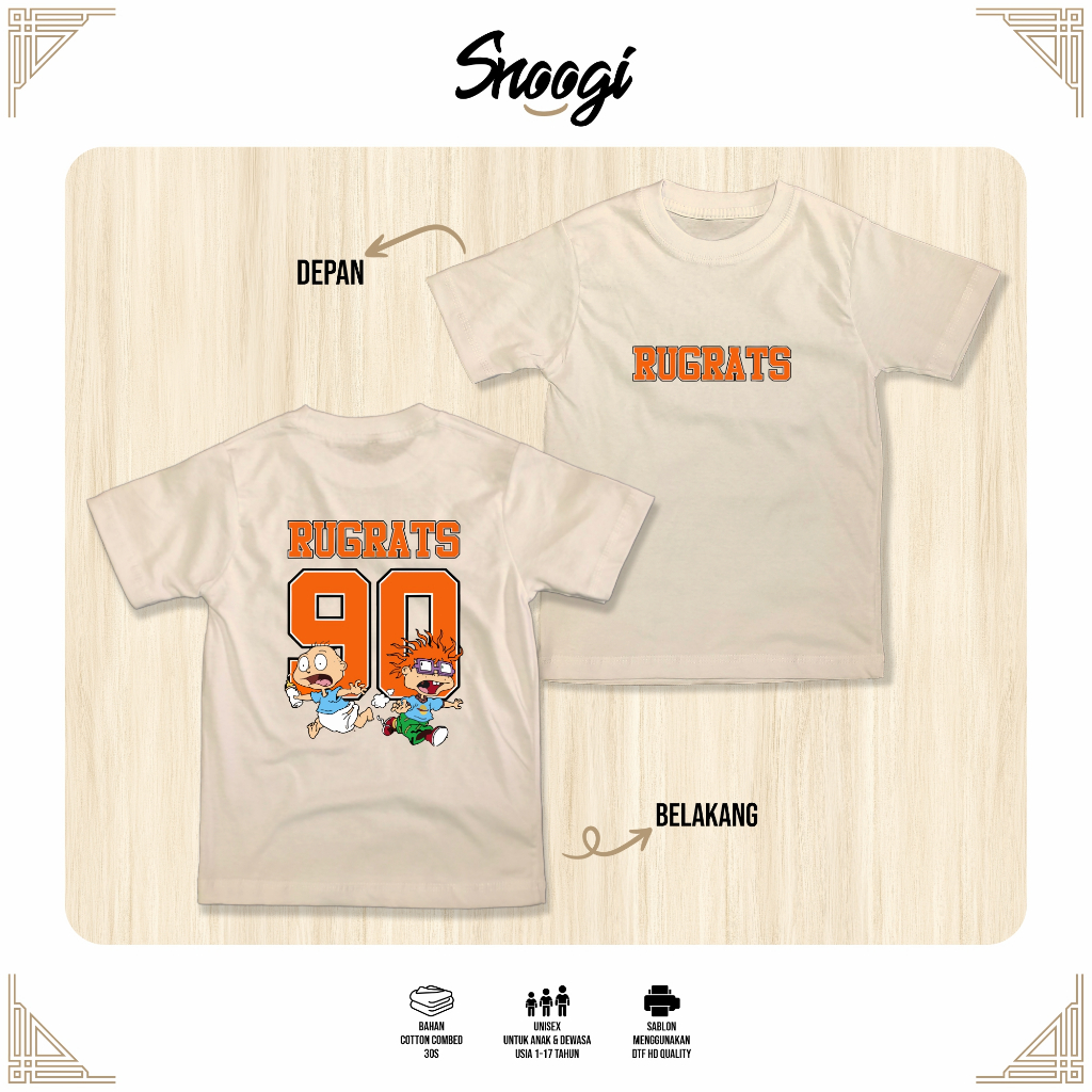 Kaos Anak & Remaja Laki-Laki 1-17 Tahun Rugrats Cotton Combed 30s Baju Kaos Anak