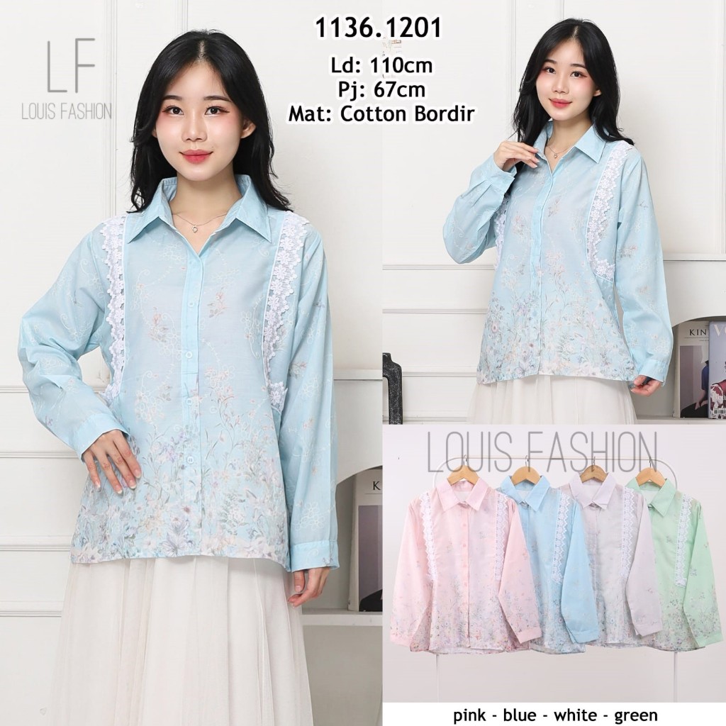 atasan blouse katun premium motif bunga
