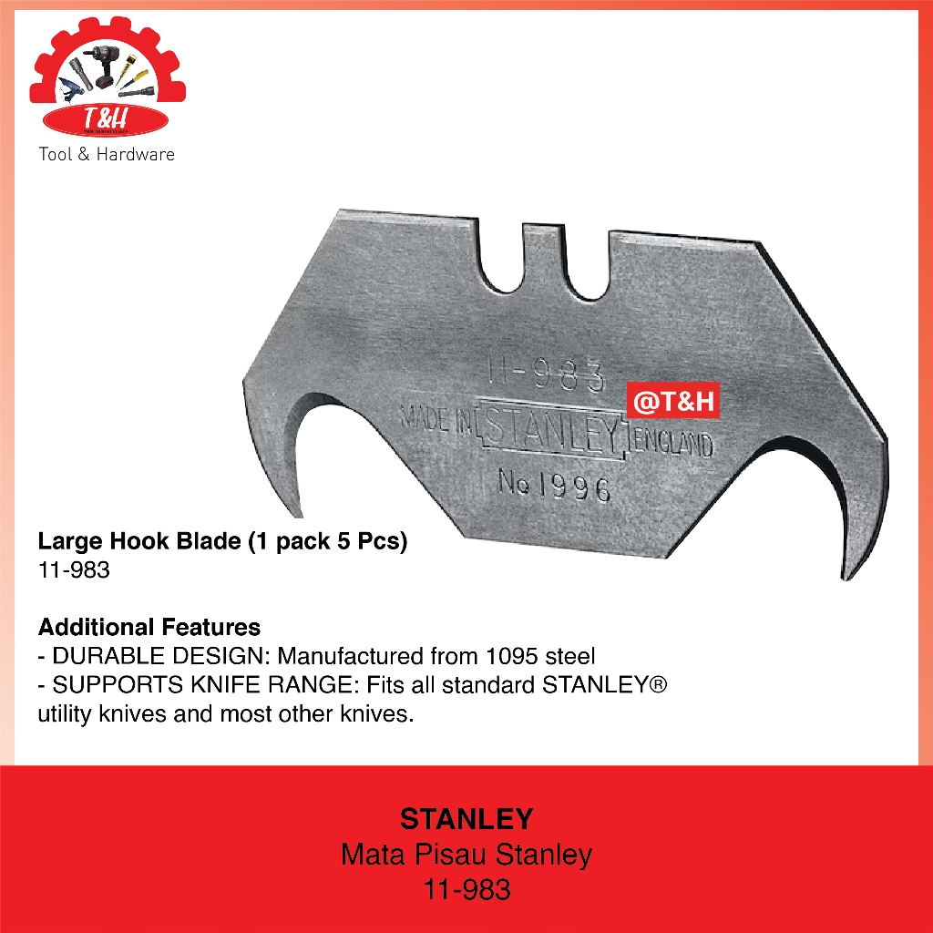 

STANLEY Reffil cutter 1996 Large Hook Blade (5 Pk) 11-983 / Original Stanley