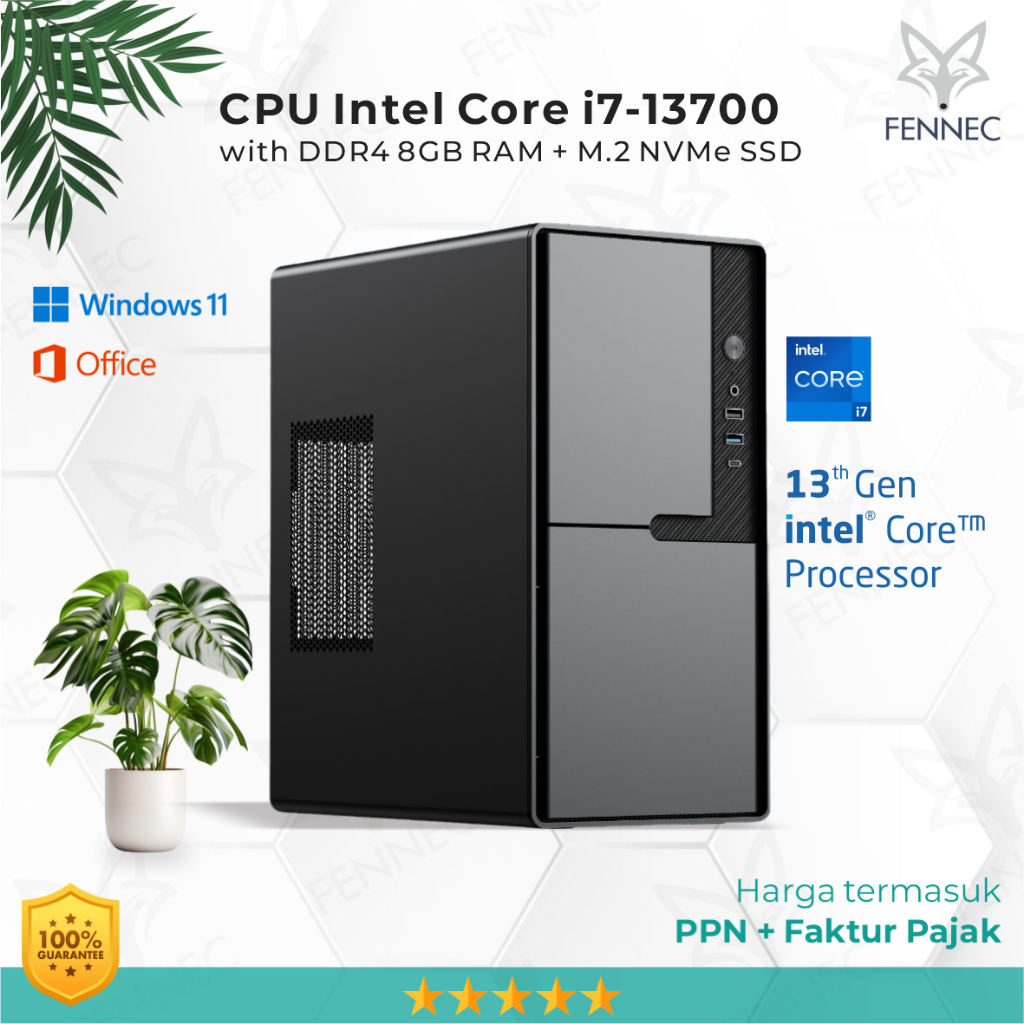 CPU PC Komputer Intel Core i7-13700 Gen-13 RAM 8GB SSD Rakitan Office