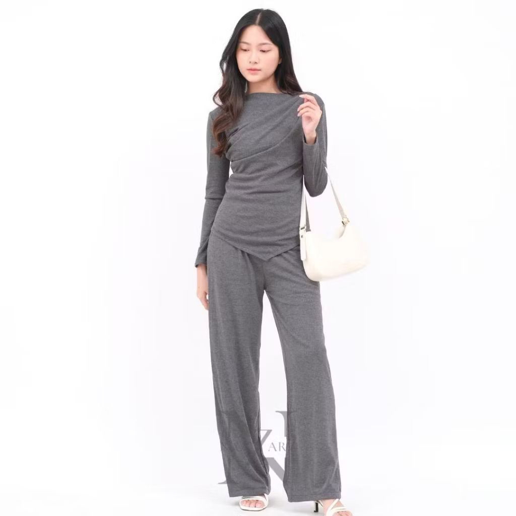 ZEEMA Stelan KNIT RIB Ruby one set untuk wanita remaja dan dewasa