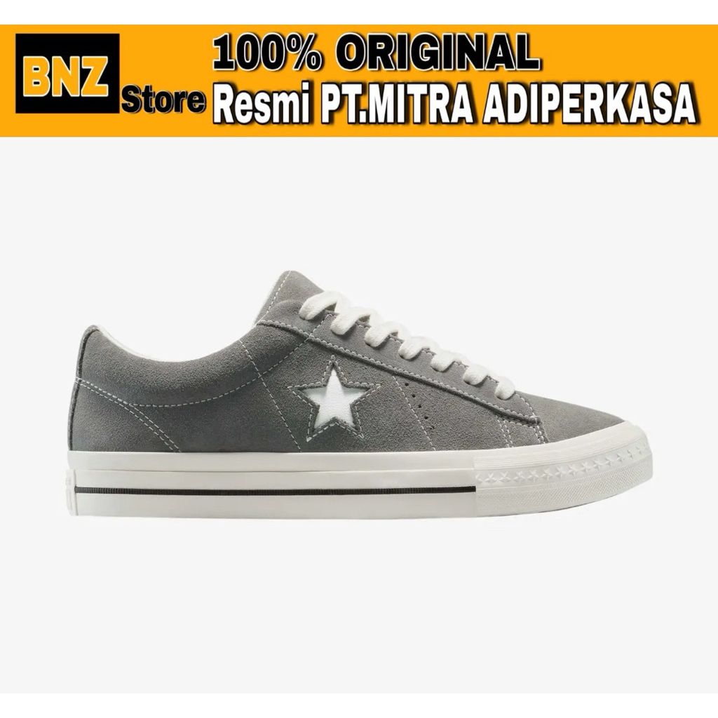 Sepatu Sneakers Pria Converse One Star 95 Suede Grey/Egret