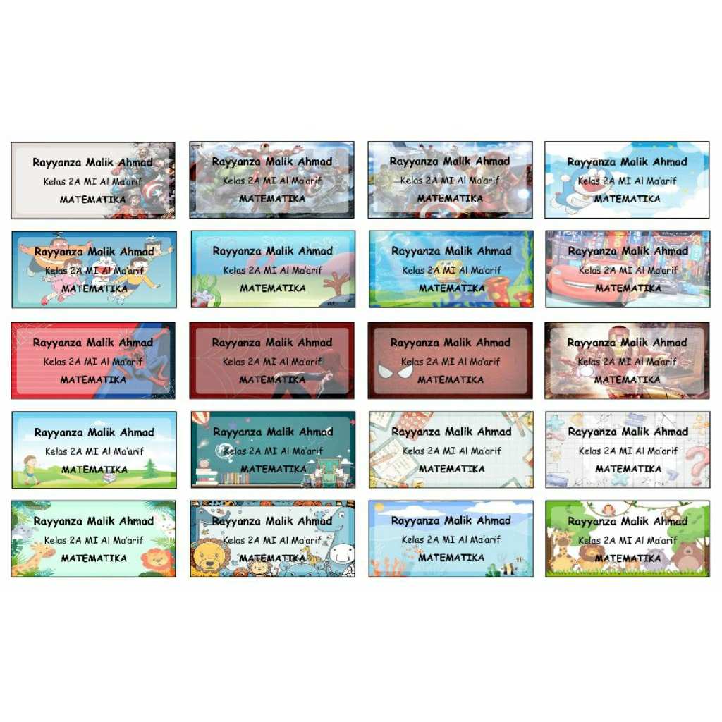

Stiker Label Nama Buku Pelajaran CUSTOM