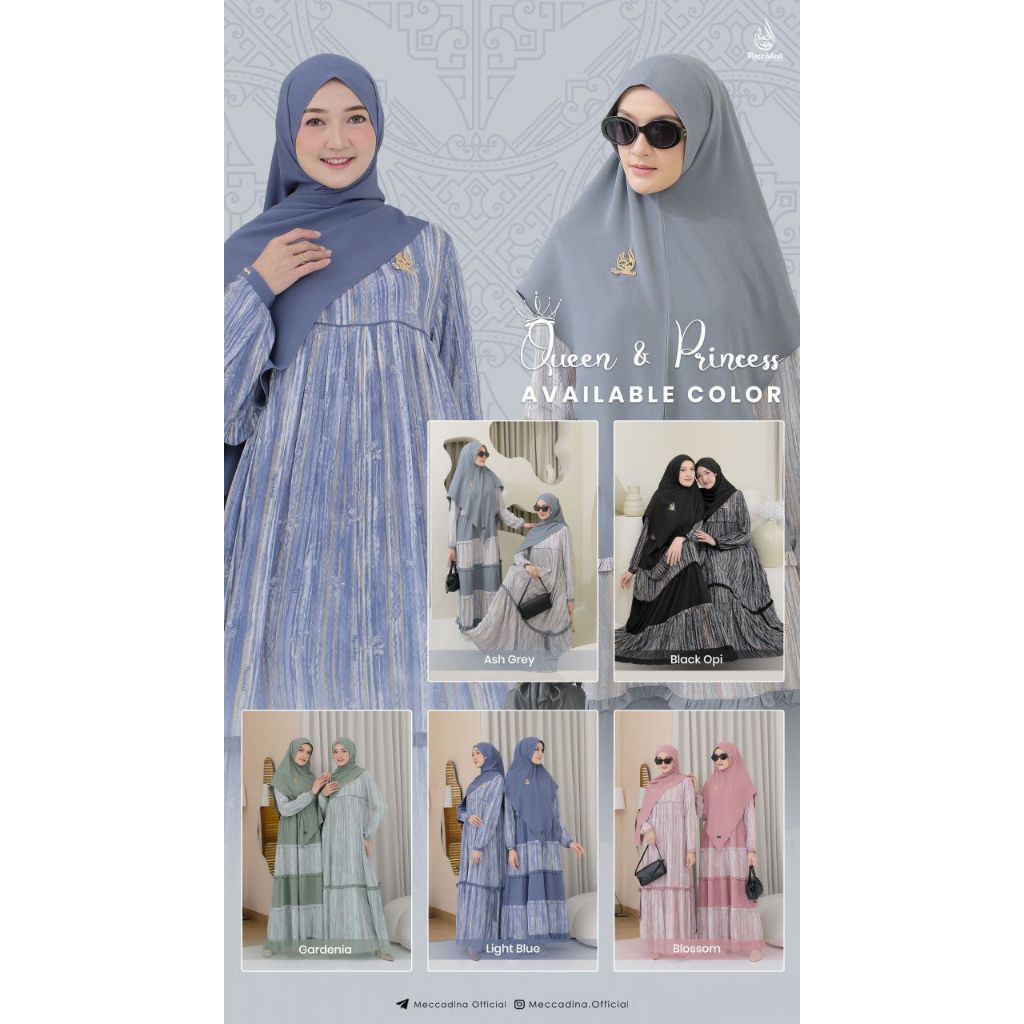 Gamis Queen & Princess by Meccadina | Gamis Set | Pashmina Set | Khimar Set | Gamis Mewah | Gamis El