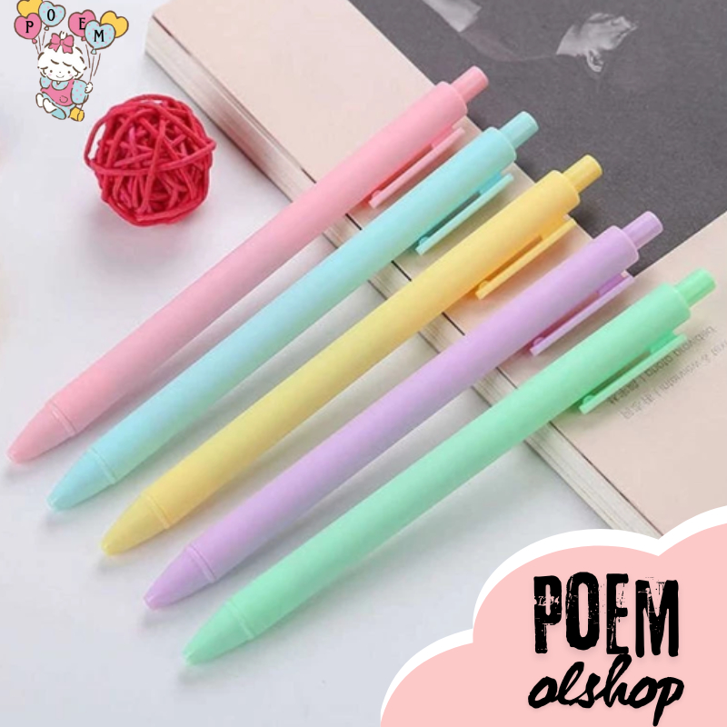 

PNM003 Pulpen Mekanik Macaroon Pulpen Warna Pastel Tinta Hitam Alat Tulis Sekolah Kantor Pen Mekanik