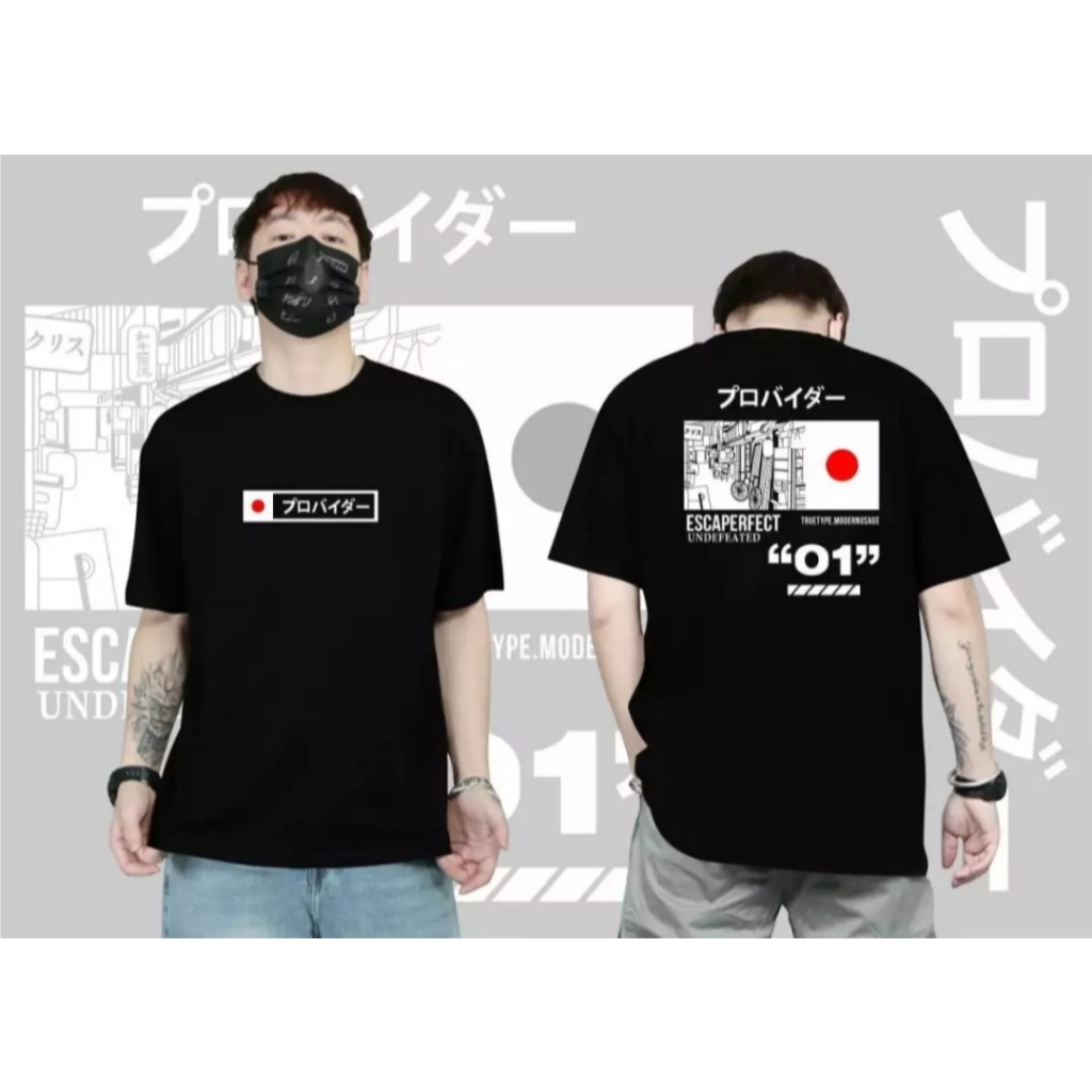 BAJU KAOS PRIA JEPANG 01 XXL JEPANG BENDERA LOGO UNISEX KATUN PRIA OVERSIZE T-SHIRT SABLON SANTAI