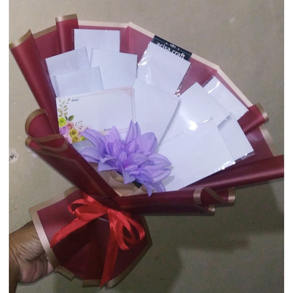 buket uang kosong 10 15 20 25 lembar+ bunga artificial murah bandung