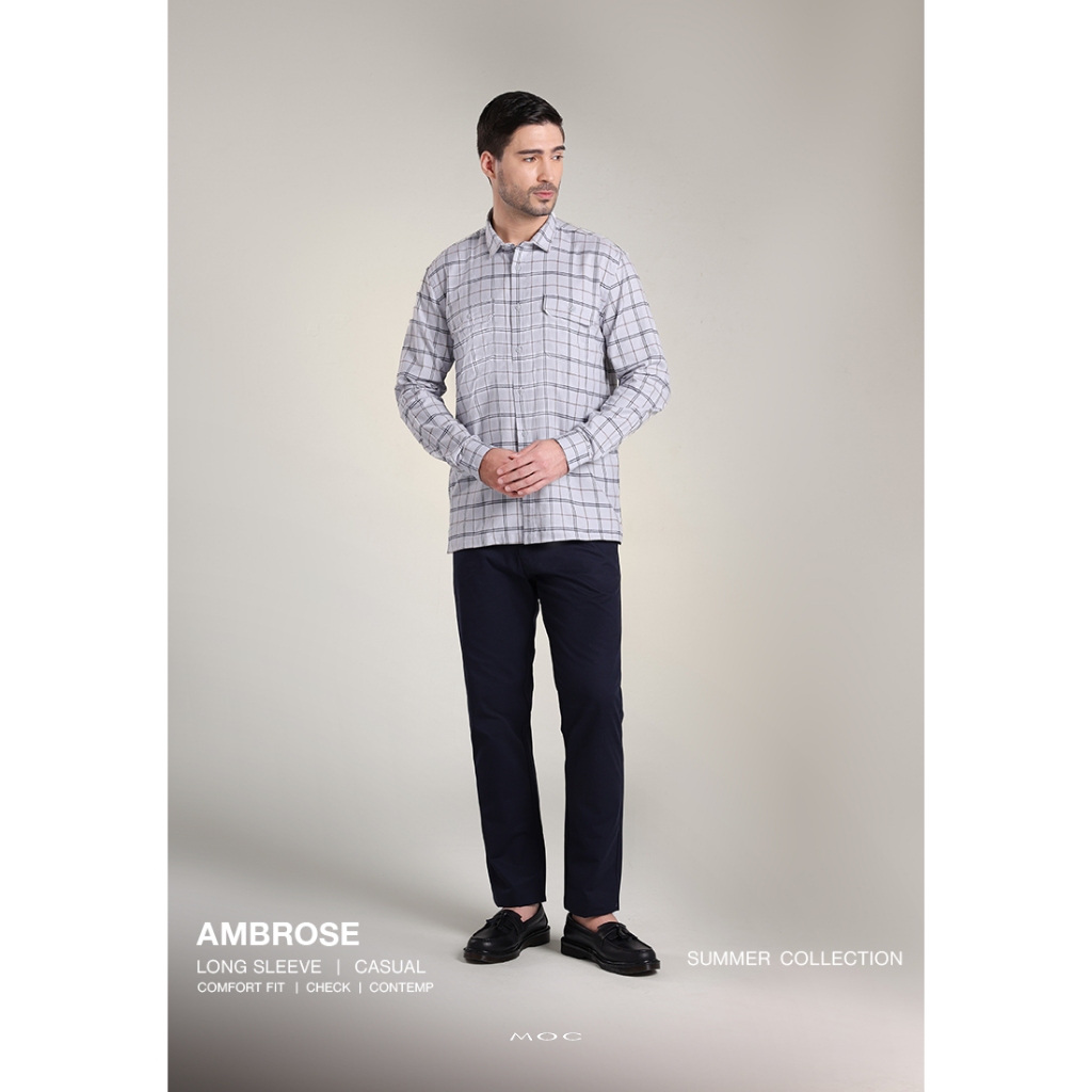 MOC Kemeja Lengan Panjang Pria AMBROSE - Grey