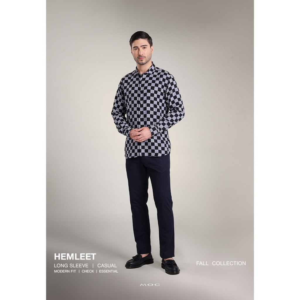 MOC Kemeja Lengan Panjang Pria HEMLEET - BLUE