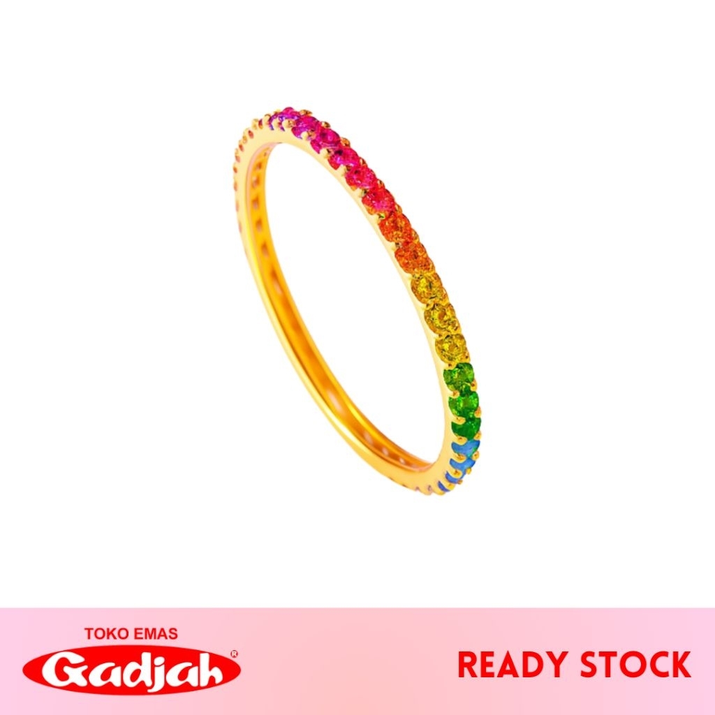 Cincin Emas Listring Full Mata Rainbow - Toko Emas Gadjah
