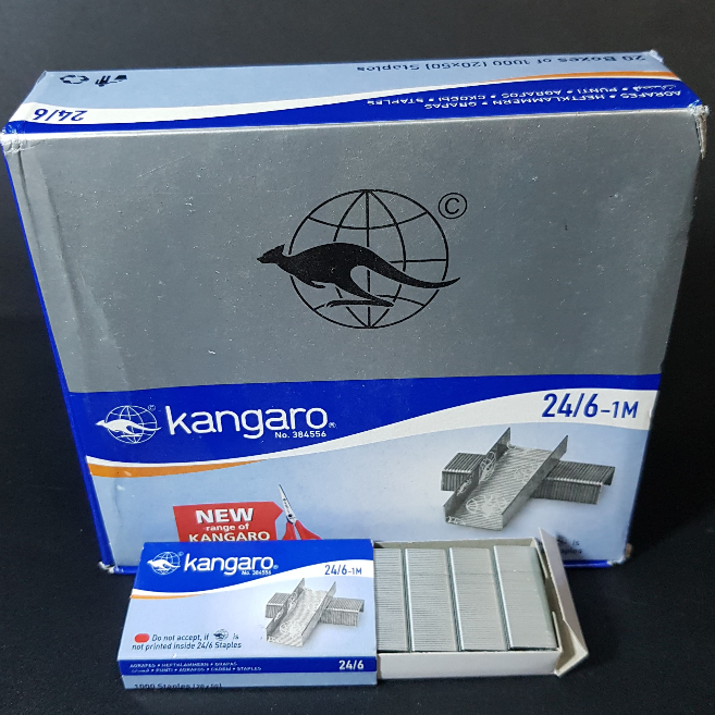 

Isi Staples No. 3 - Staples Ukuran 24/6-1M - Kangaro - Per Pcs atau Grosir