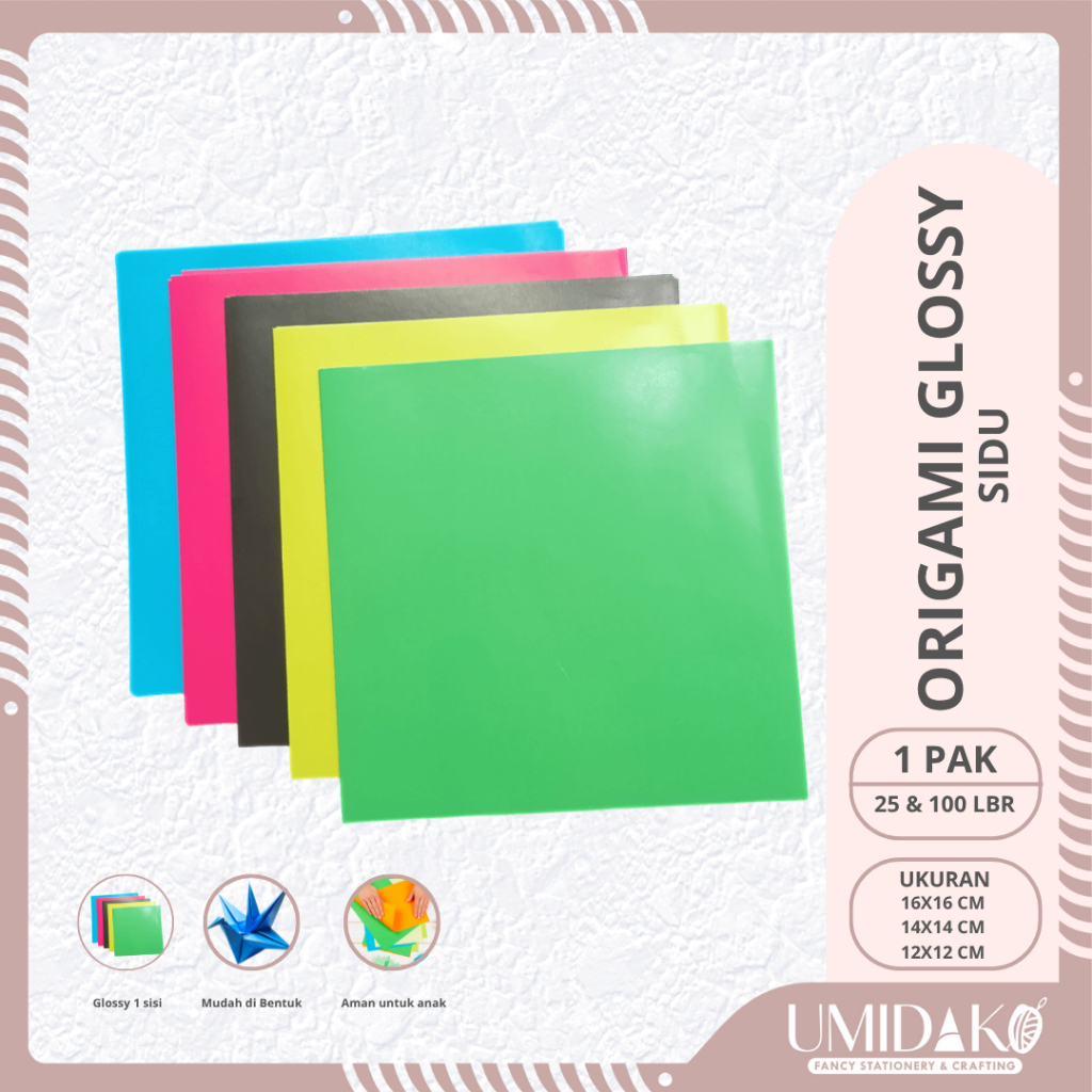 

[UMIDAKO] ORIGAMI SIDU 1 SISI GLOSSY ISI 25 & 100 LEMBAR