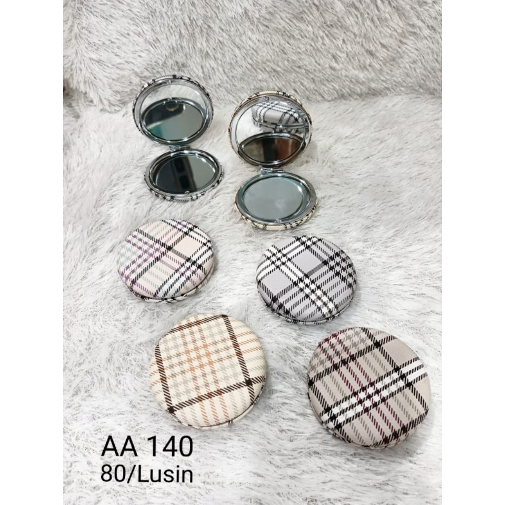 (Isi 12pcs)Cermin lipat mini gliter saku kaca rias make up portabel