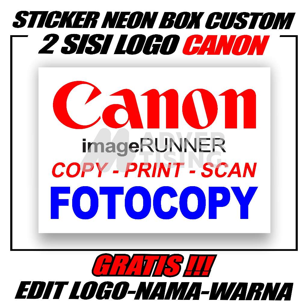 STICKER NEON BOX FOTOCOPY CUSTOM GRATIS 2 SISI